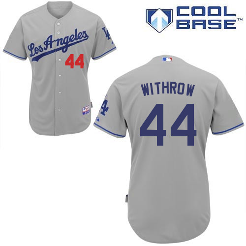 Chris Withrow #44 Youth Baseball Jersey-L A Dodgers Authentic Road Gray Cool Base MLB Jersey